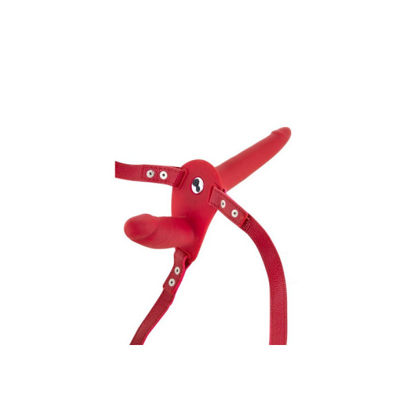 Double gode ceinture rouge vibrant 